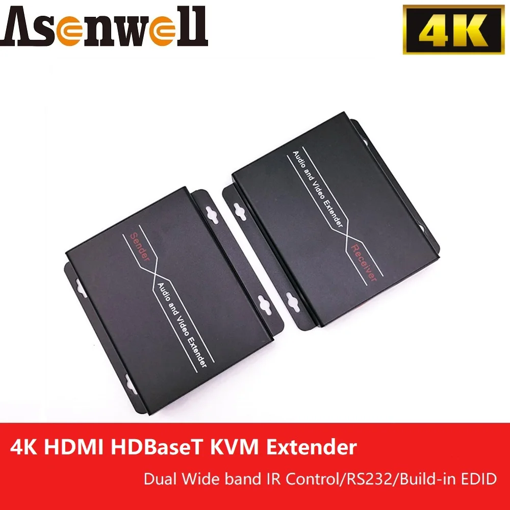 

4K HDMI HDBaseT KVM Extender 70M 100M HDMI1.4 Transmitter Receiver by Single Cat6 POE HDCP1.4 RS232 ESD HDMI Extender
