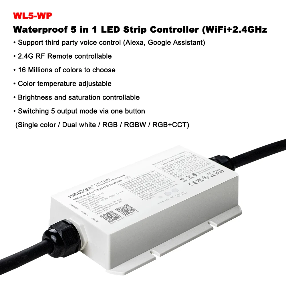

WRMIHU WL5-WP RGB-контроллер светодиодной ленты Wi-Fi