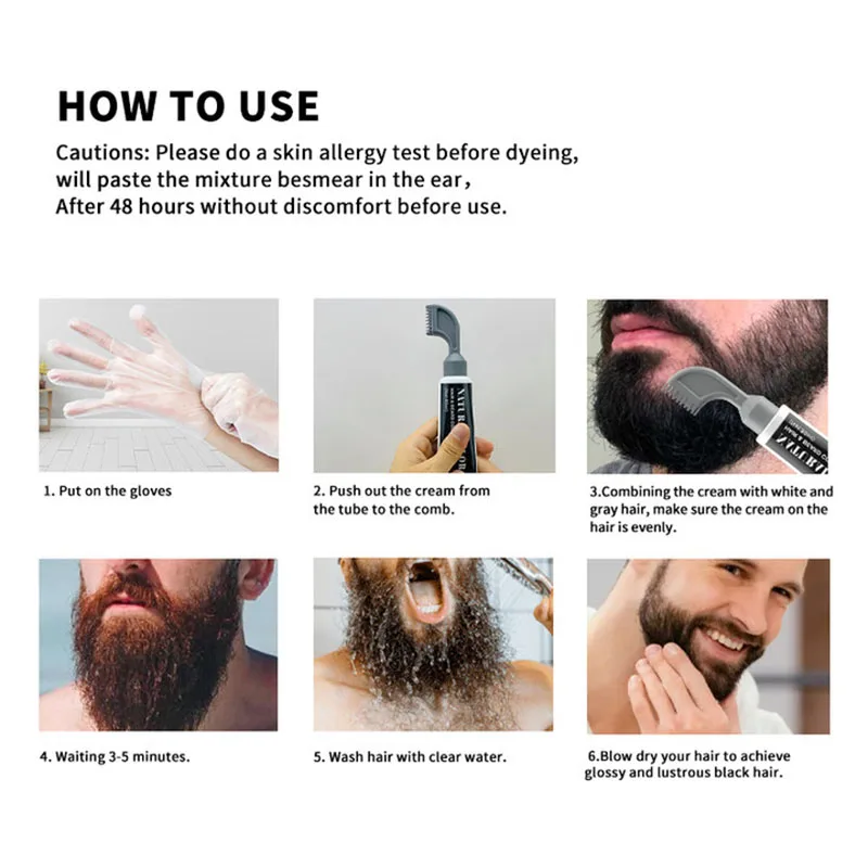 Шампунь для затемнения бороды трафарет седых волос сжатый шампунь трафаретная