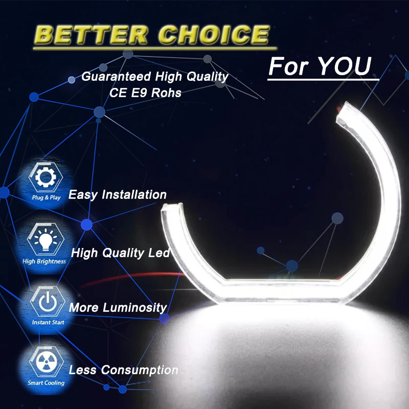 Ангельские глазки для BMW E46 светодиодный 2D Coupe Convertible 325ci 330ci ксеноновая фара DRL