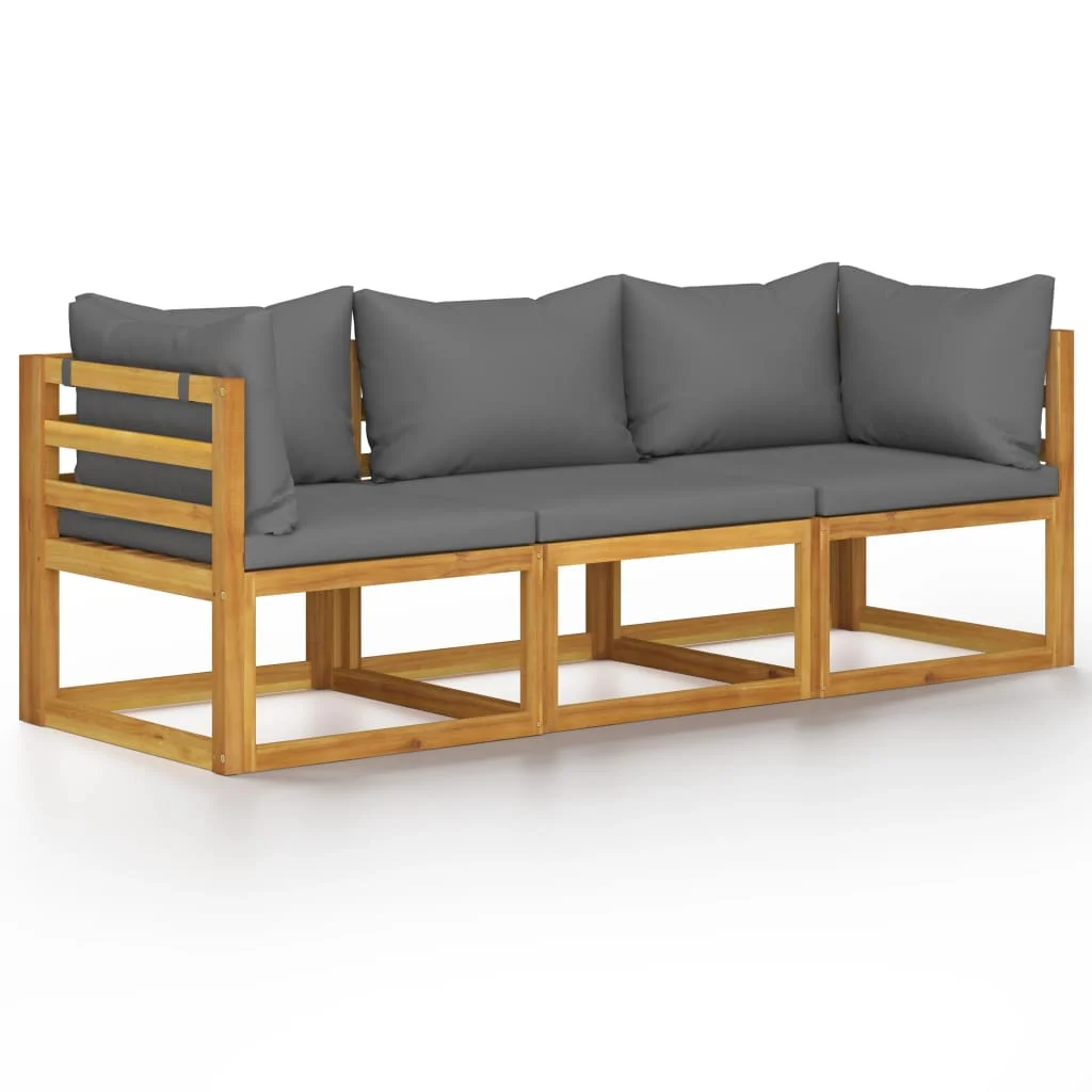 

Outdoor Patio Garden Day Bed Sofa Furniture Seating with Cushion Solid Acacia Wood