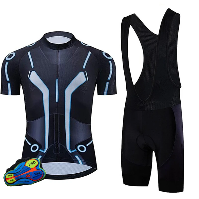 

Велосипедный дышащий комплект из Джерси с коротким рукавом для езды на велосипеде, мужской летний комплект из полиэстера для езды на горном...