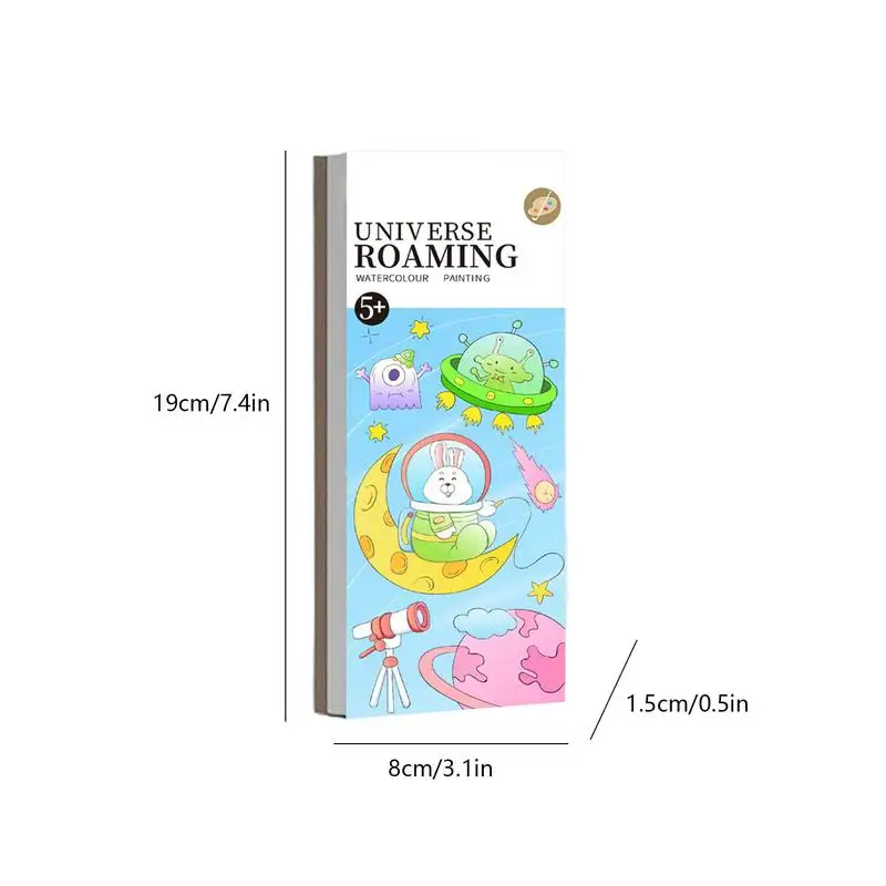 Карманная книга для рисования акварелью 12 страниц с ручкой многофункциональная
