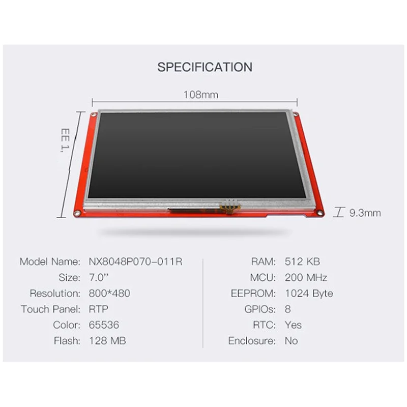 Nextion Smart Series NX8048P070-011R 7 0-дюймовый резистивный сенсорный дисплей HMI ЖК-модуль экран
