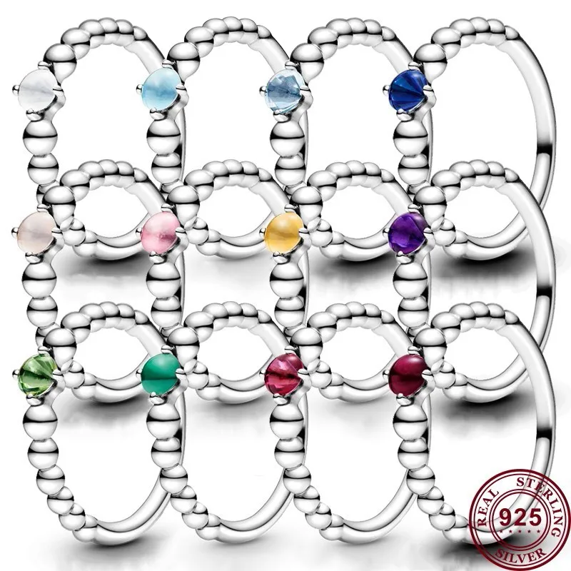 

925 Sterling Silver Creative December Star Stone Crystal Woman's Ring Wedding Gift Couple High Quality Fashion Charm Jewelry