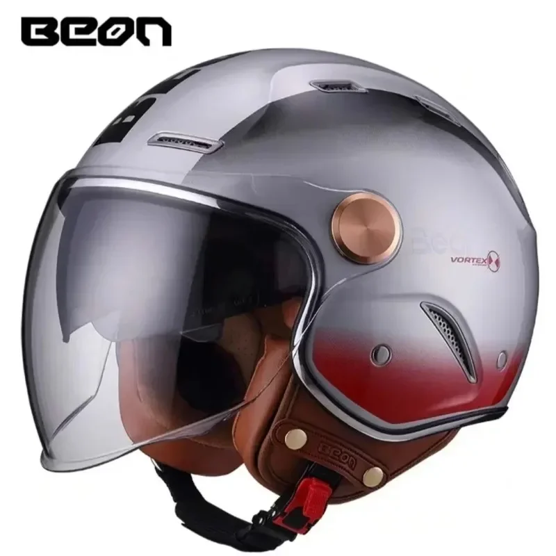 BEON ECE Ретро 3/4 мотоциклетный шлем с открытым лицом винтажный чоппер Capacete De Moto для