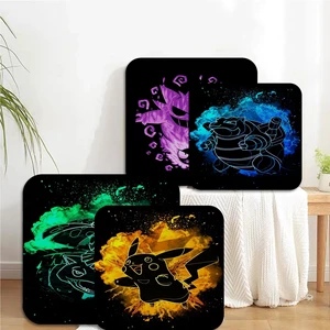 BANDAI Watercolor Pokemon Pikachu Meditation Cushion Stool Pad Dining Chair Tatami Seat Cushion Anti-Slip Stool Seat Mat