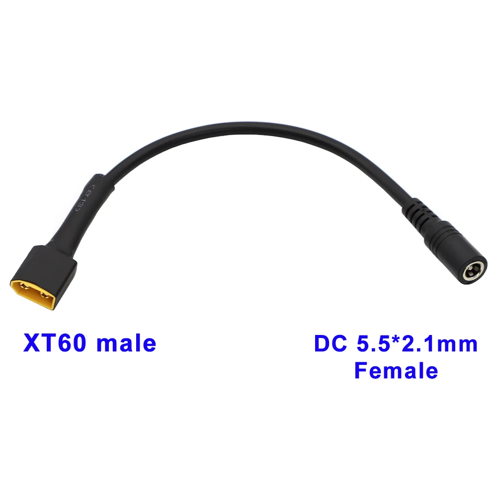 

XT60 разъем «папа/гнездо» к адаптеру кабеля питания постоянного тока 5,5x2,1 мм 5521 для зарядки аккумулятора, конвертерные кабели