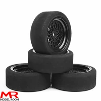 4pcs 110 rc foam tires wheel rims set 12mm hex tyres replacement accessories 23001 for hsp hpi on road racing car model