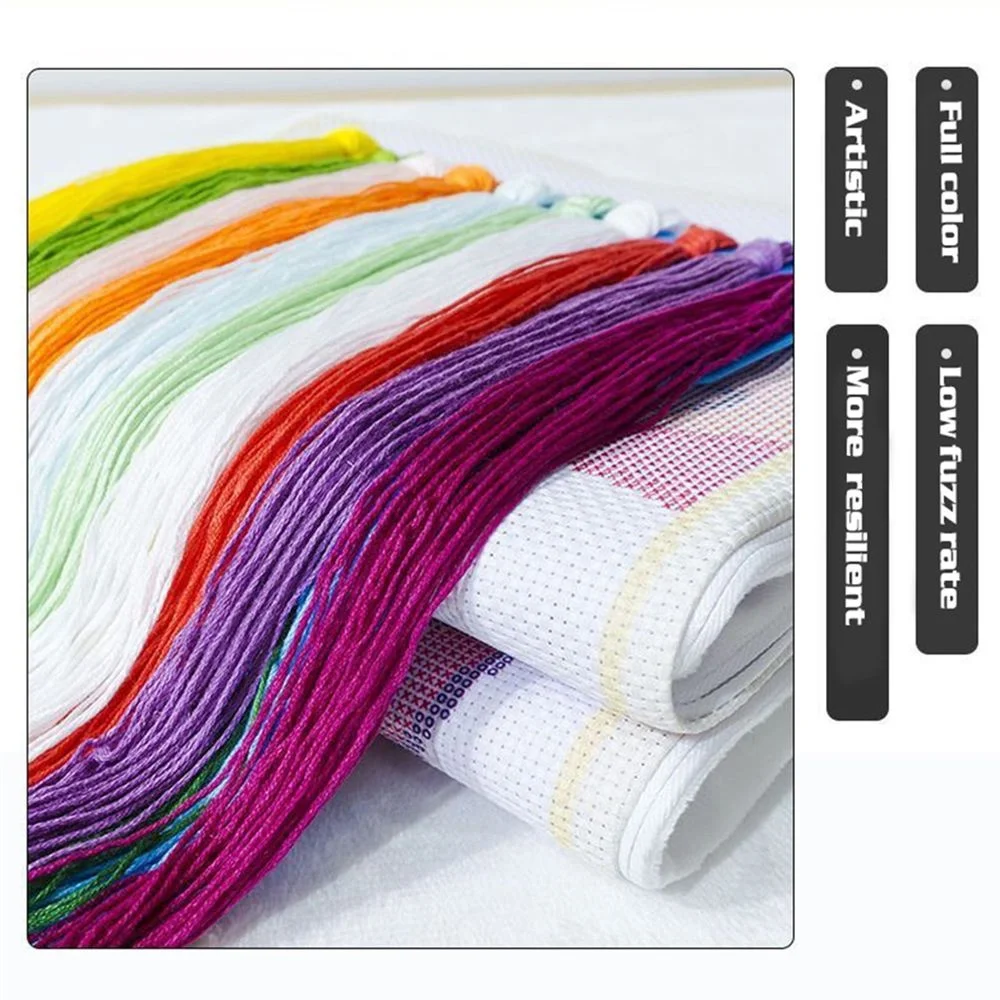 Наборы сделай сам вышивка крестиком хлопковая нить в виде лотоса цветок