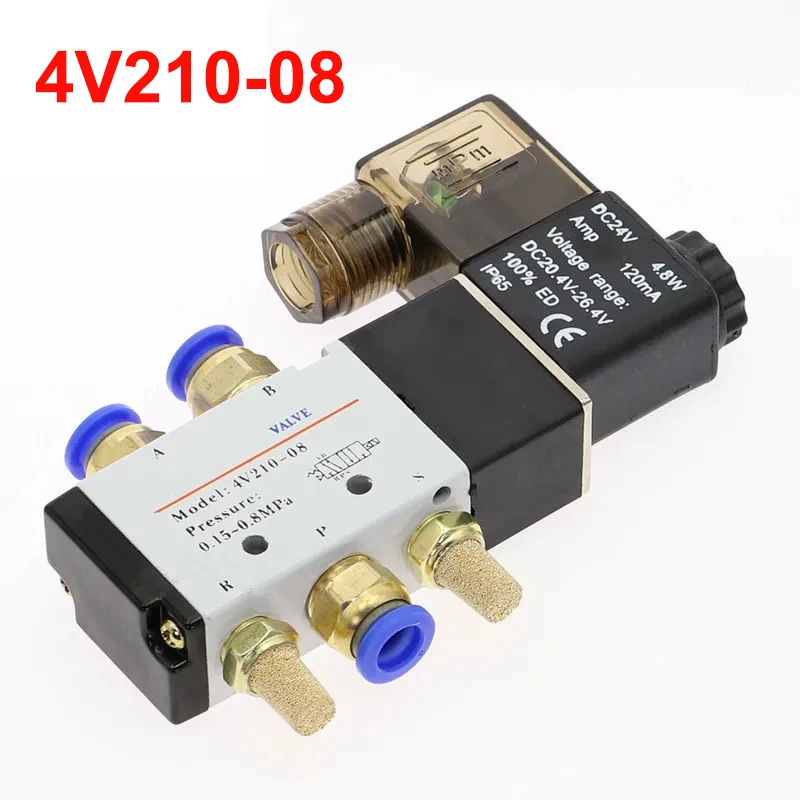 

Пневматический клапан 4V210-08 5-ходовой 2-позиционный 12В 24В 220В