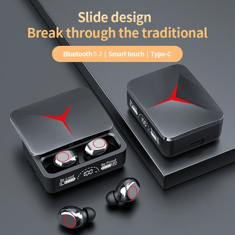 Slide Design Bluetooth Earphones 5.2 HIFI Sound Quality Tws Wireless Headphones Sport Three Screen Display Earbuds Headset Gamer