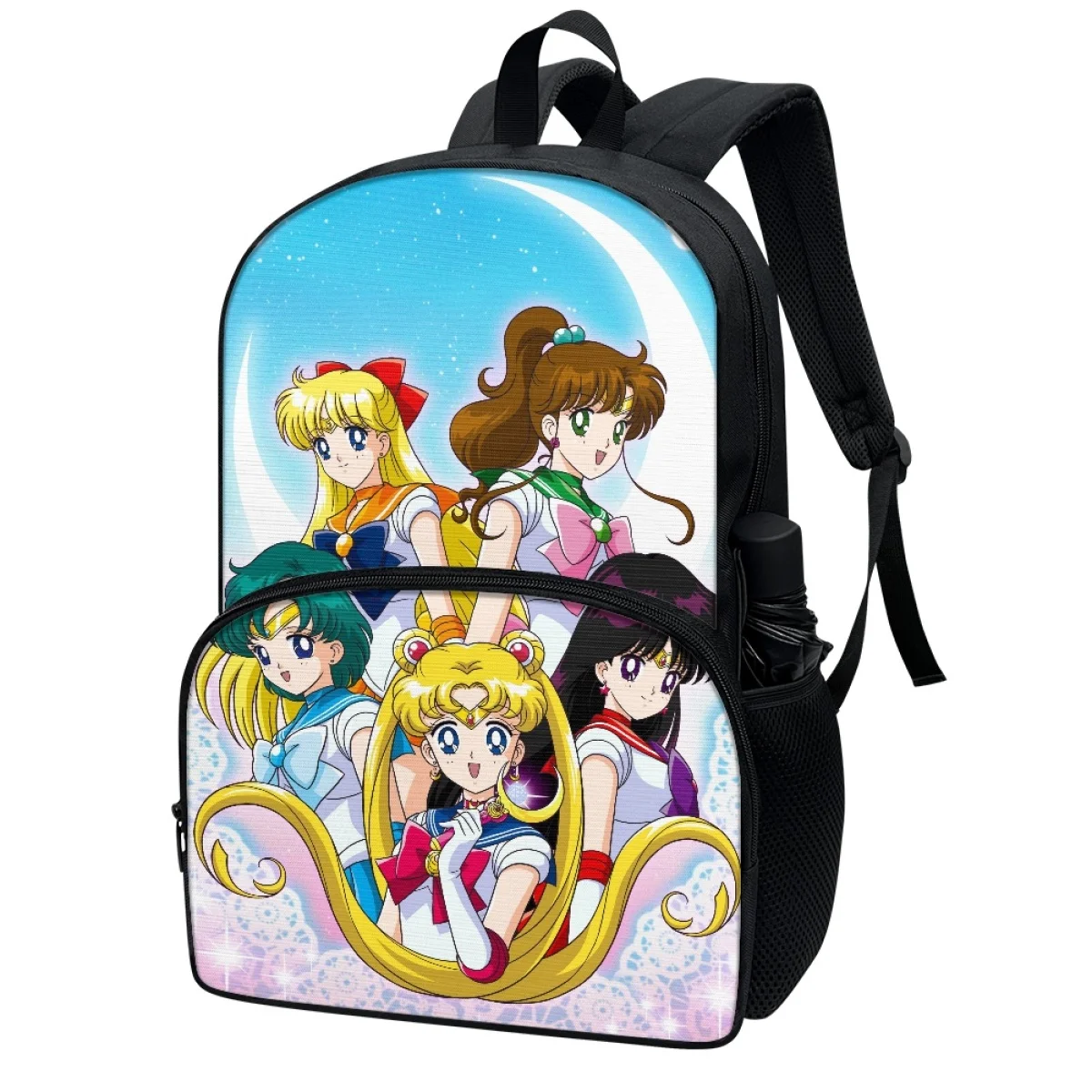 FORUDESIGNS セーラームーン Print Japanese Anime Schoolbag for Women Kids Girls Back to School Backpacks Dirty Resistant Packbag Satchel