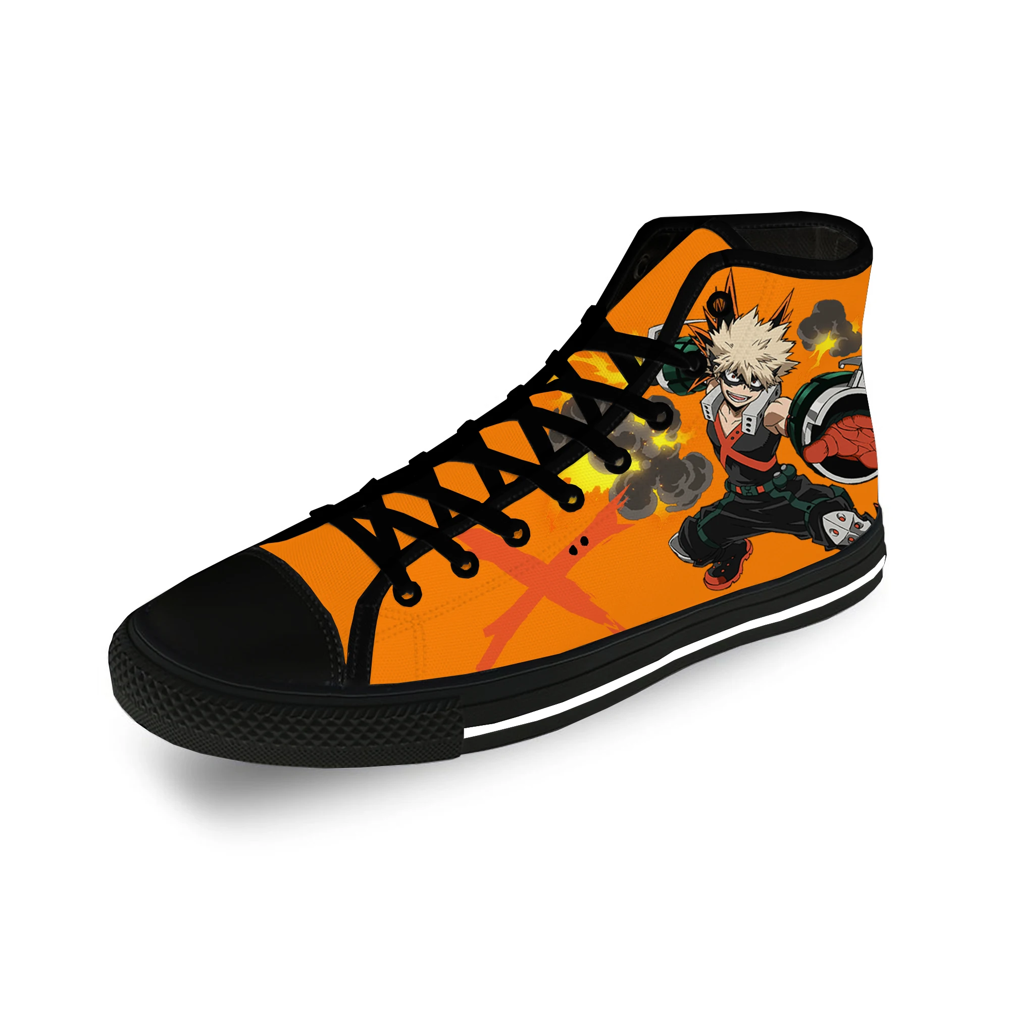 

Anime Cartoon My Hero Academia Bakugou Katsuki High Top Sneakers Mens Womens Teenager Casual Canvas 3D Print Lightweight shoe