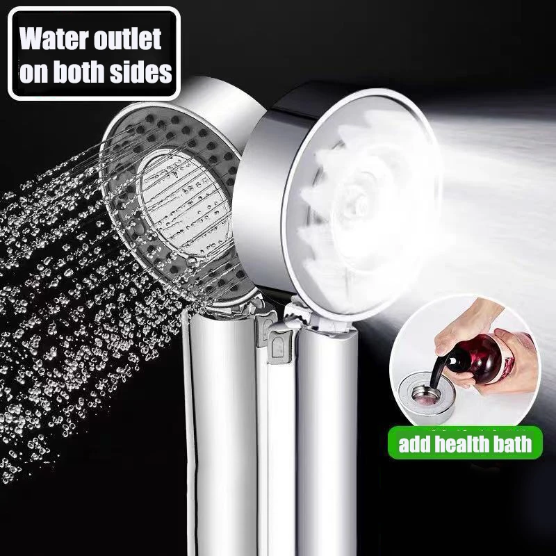 

Shower Head Double-Sided Beauty Skin Filt Modern Fashion Pressurized One-Button Stop Water Saving Hand Held Bathroom Accessories