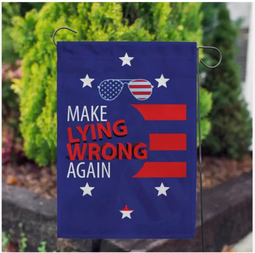 Сделайте лежа и неправильное снова против Трампа Байдена поддерживает ФЛАГ ДОУС