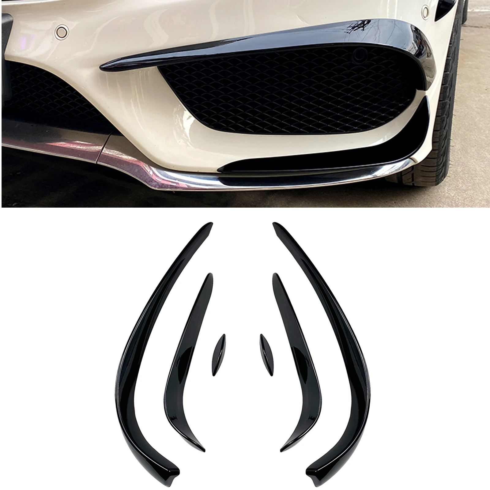 

Front Side Air Vent Cover Trim For Mercedes Benz C Class W205 2015-2018 C180 C200 C260 C43 AMG Sport Car Intake Hood Splitter
