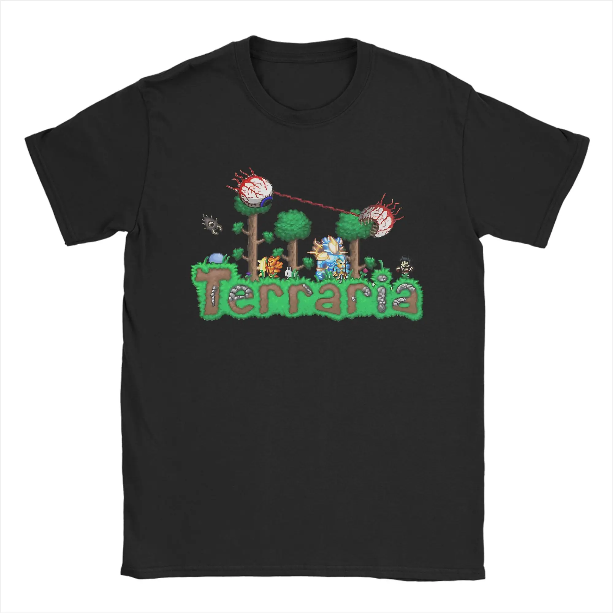 Фото Футболка Terraria Game New Arrival для мужчин и женщин, футболка из чистого хлопка, одежда №1