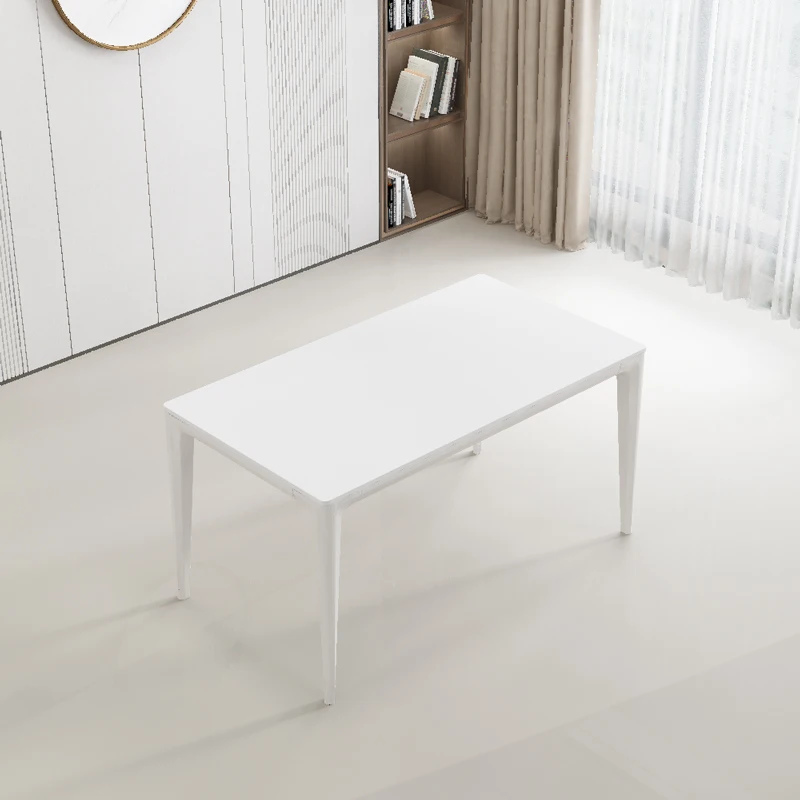 

White Waterproof Dining Table Luxury Legs Metal Newclassic Balcony Coffee Tables Nail Free Shipping Mesa Comedor Home Furniture