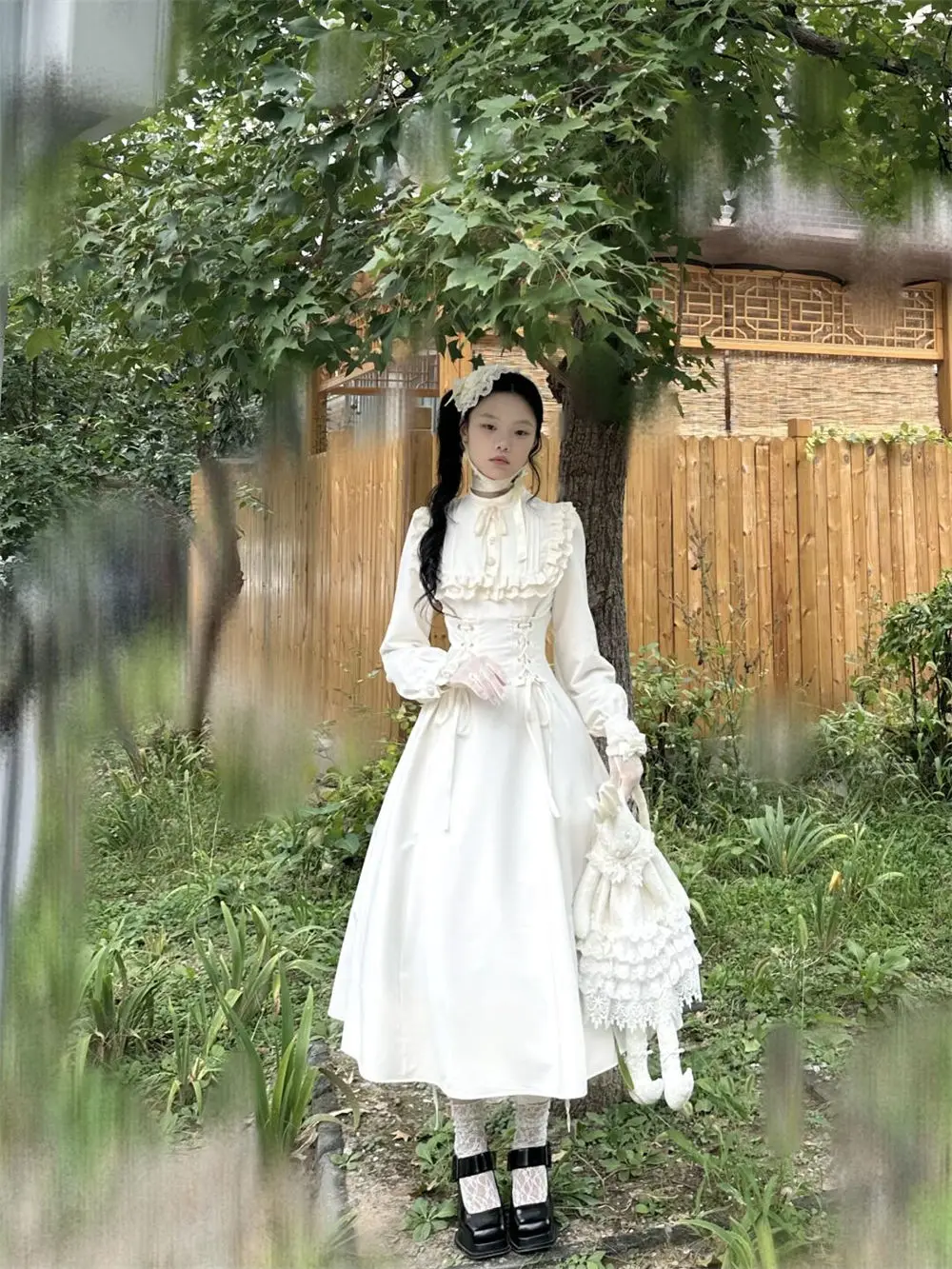 NONSAR Элегантное французское кружевное платье с длинными рукавами женское тонкое