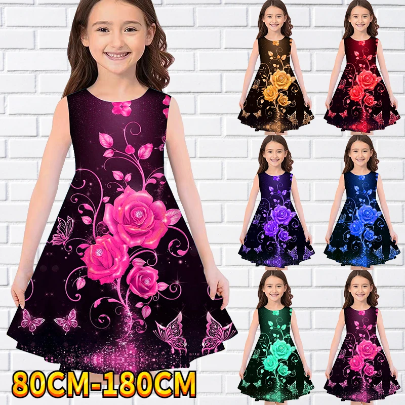 

Детское платье без рукавов, с 3D принтом, 70-2022 см