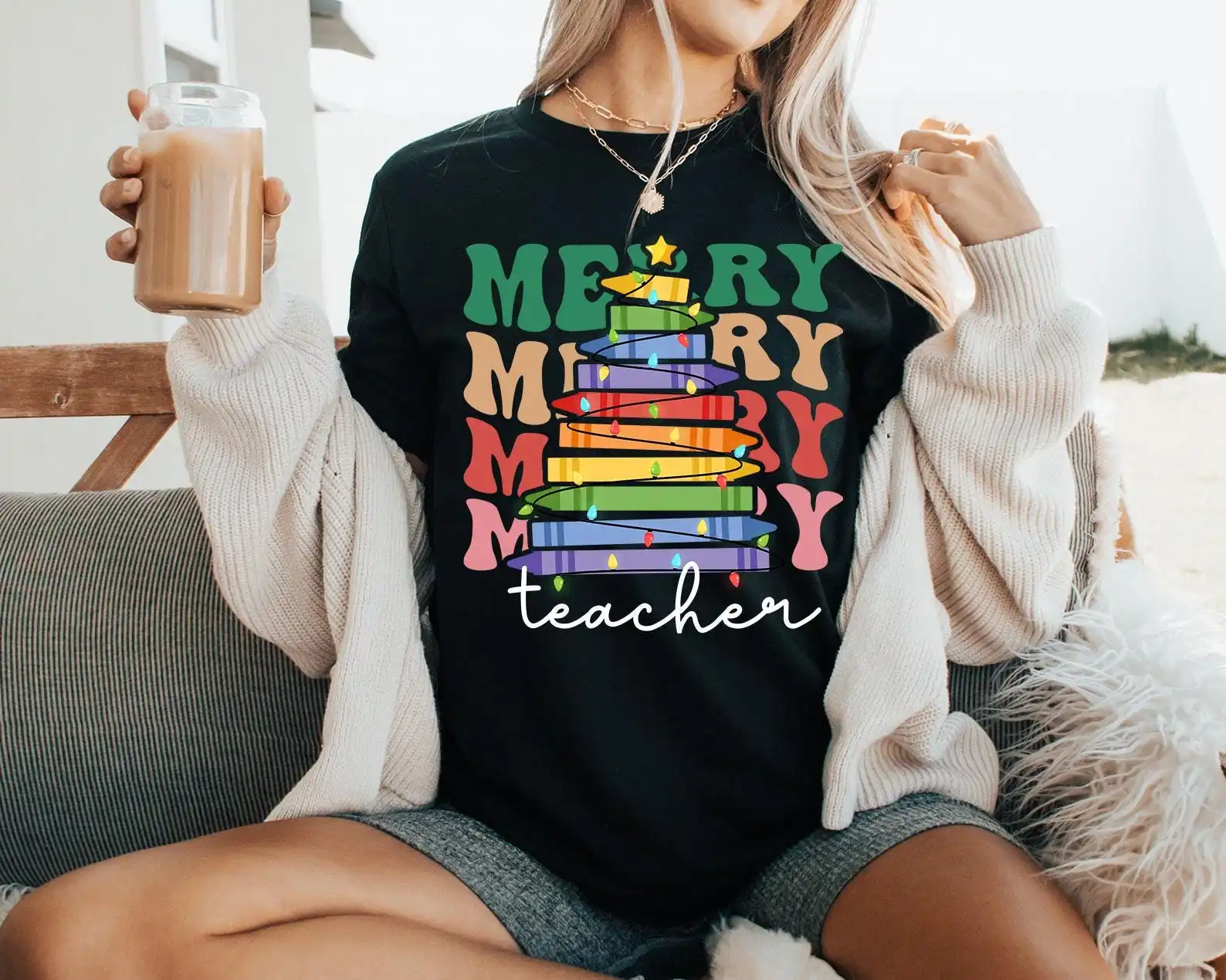 Футболка с потомком рождественского учителя для преподавания Дня жизни