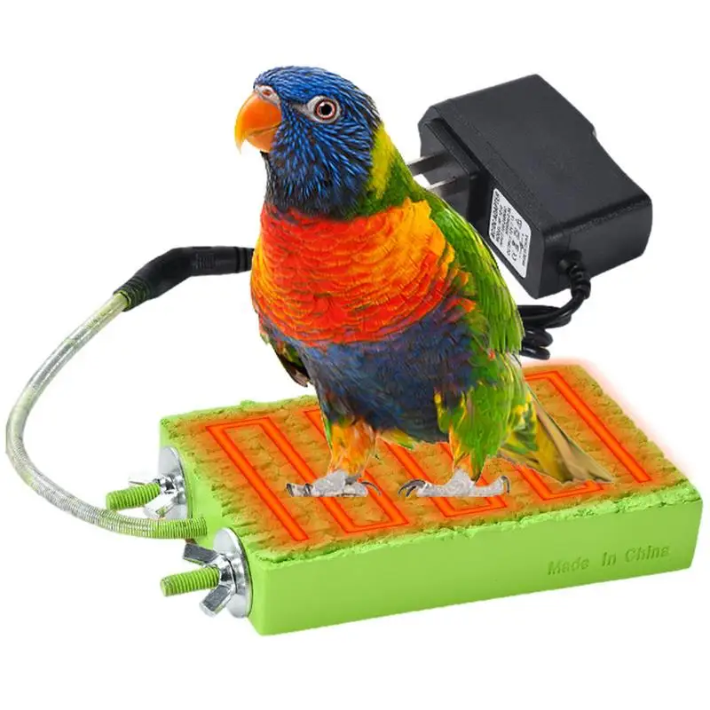 

Heated Perches Heating Bird Perch Platform 5W Bite Resistant Thermostatic Bird Perch Cage Accessories For Parrots Hamster