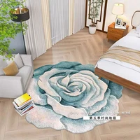 cartoon round carpet floor mat bedroom flannel flower rug anti slip baby play mat kids room decoration mats