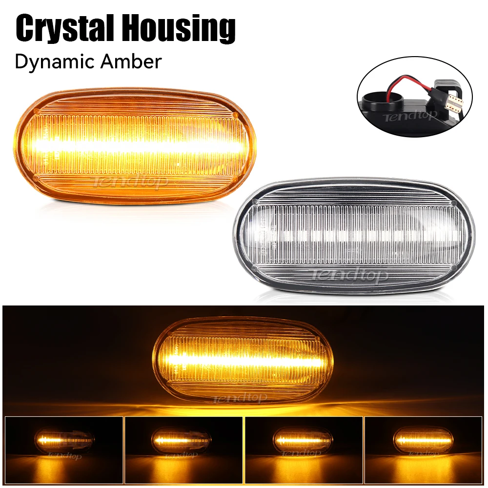 

2x динамические янтарные светодиодные указатели поворота, боковой габаритный фонарь для Mitsubishi Lancer Pajero Mirag Galant 1998-2005 гг.