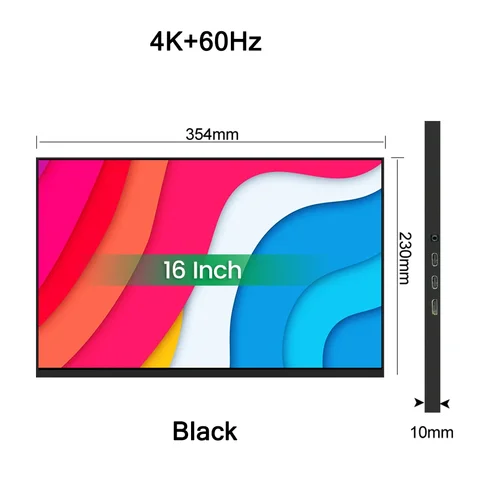 REALZA 16-дюймовый портативный монитор 4K