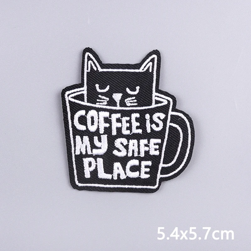 Аппликация с милым котом вышитые нашивки для одежды наклейки Мультяшные