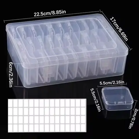 Box di stoccaggio ricami di pittura diamantato fai -da -te 30/15/14grids Accessori per ricami artistici perline per la struttura di smistamento contenitore