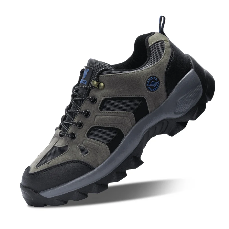 Spring Hot Sale Gray Men's Hiking Shoes Mesh Breathable Women's Walking Shoes Non-slip Rubber Men Trekking sneakers Size 36-48