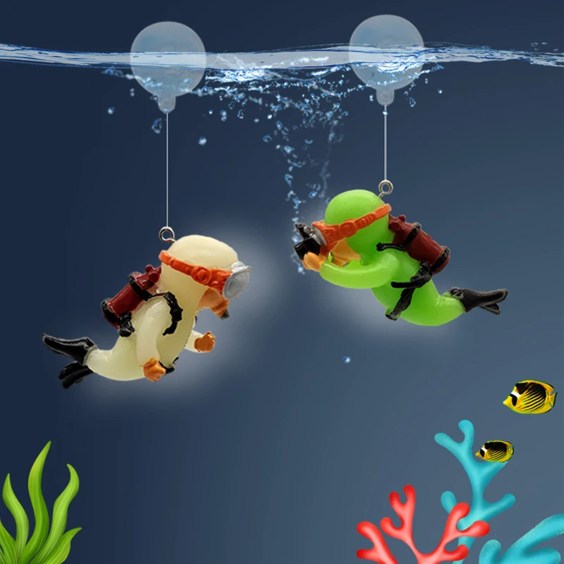 

Aquarium Floating Decoration Accessories Mini Divers Treasure Chest Plants Stones Ornaments Decor Fish Tank Aquascape Accessory