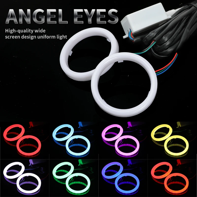 

12V Daytime Running Round COB Angel Eyes Halo Car LED Light Ring Headlight 60mm 70mm 80mm 90mm 100mm 110mm 120mm APP Control