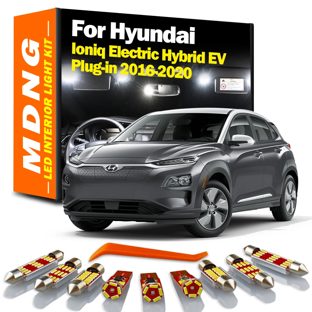 MDNG 12 шт. Canbus Светодиодная лампа для освещения салона автомобиля Kit Hyundai Ioniq Electric