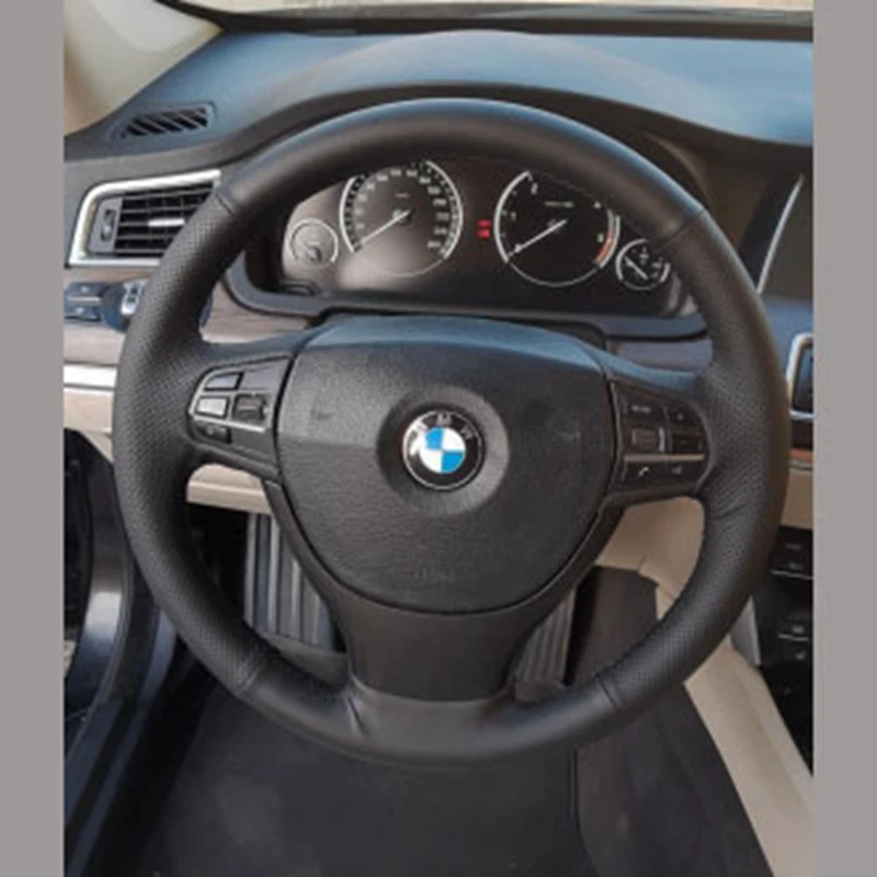 

Чехол рулевого колеса автомобиля Нескользящая натуральная кожа для BMW F10 523Li 525Li 2009 730Li 740Li 750Li автомобильные аксессуары для интерьера автомоб...