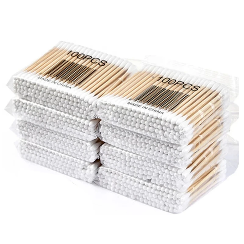 

800PCS/Lot Makeup Cotton Swabs Double Head Mini Wood Brushes Eyelash Extension Glue Removing Tools