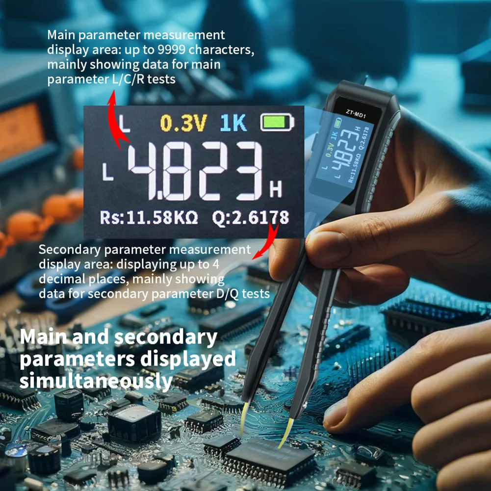 1 компл. ZOYI MD1 мини умный пинцет LCR ESR тестер сопротивление емкость индуктивность