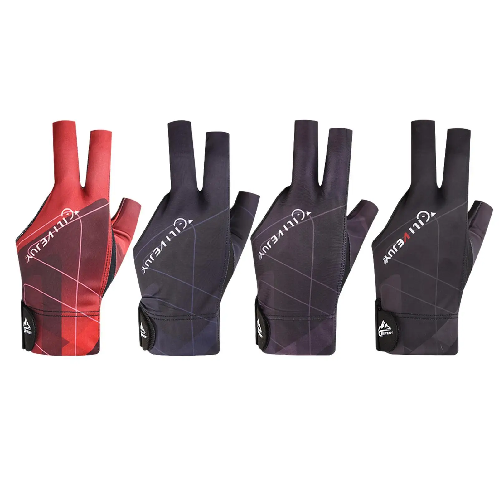 3-пальцевые перчатки для бильярда нескользящие регулируемые левой руки дышащие