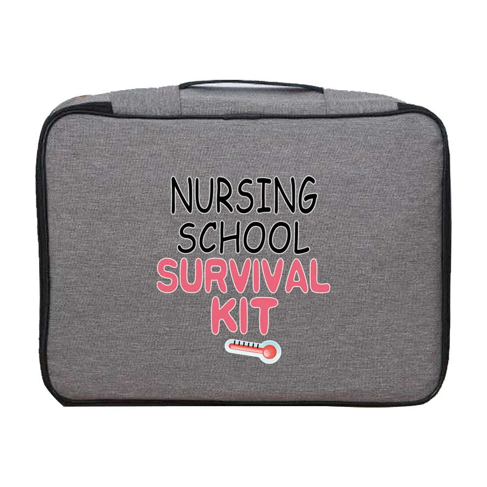 Briefcase Documents Organizer Men Women Outdoor Travel Credentials Luggage Wallet Storage Bag Nurse Print Waterproof Handbag