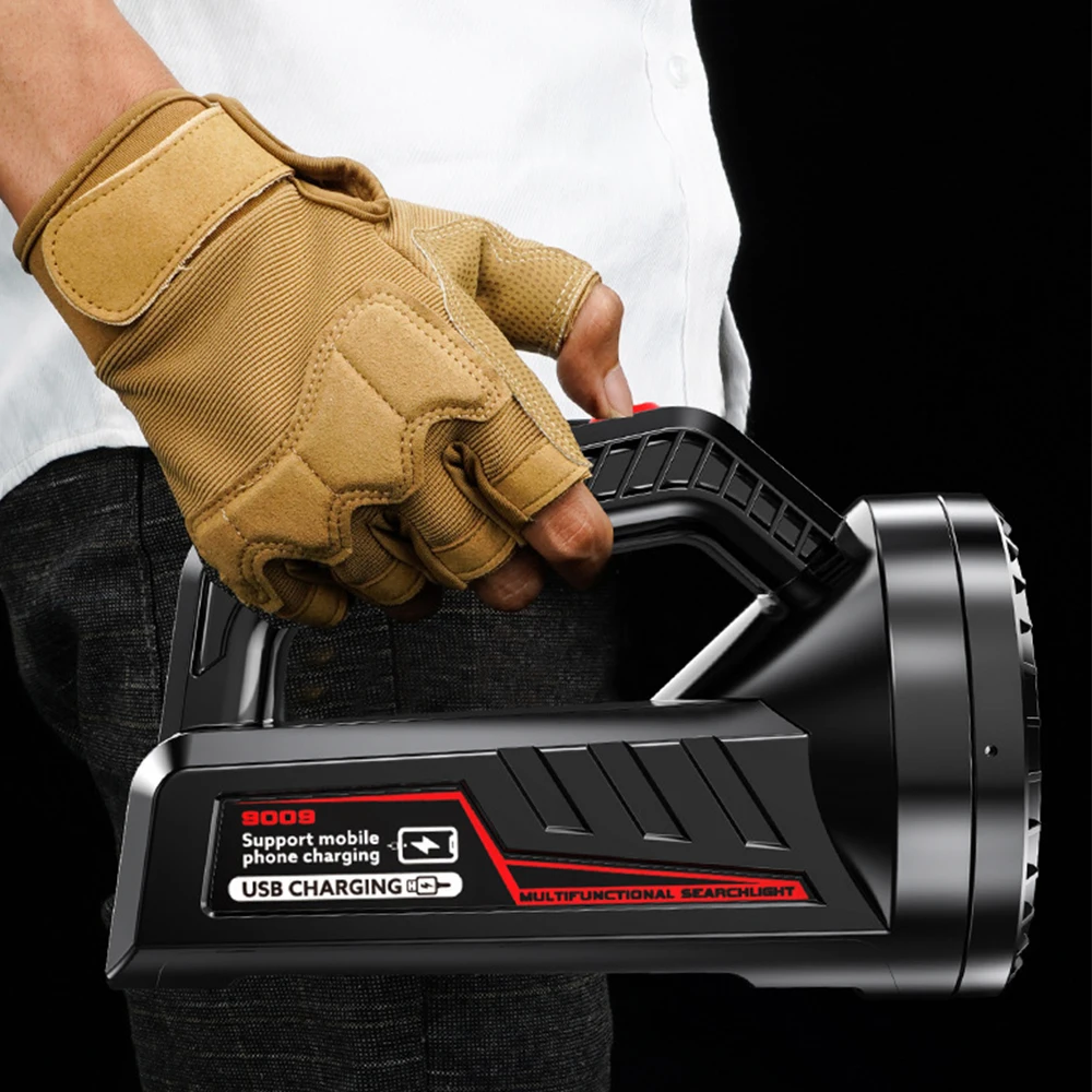 

Powerful LED Work Light 500M Long Range Torch USB Rechargeable Searchlight Waterproof Floodlight LED Flashlight Spotlight