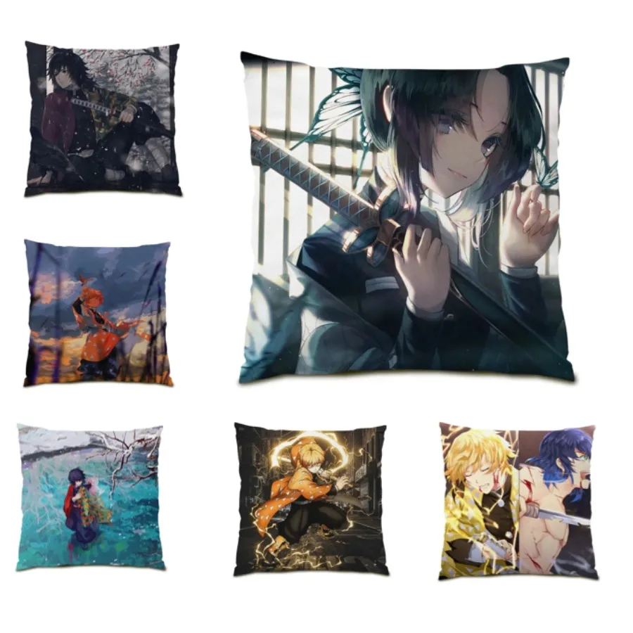 

Anime Pillowcase Cartoon Home Sofa Poster Decoration Printed Linen Cushion Cover 45x45 cm Devil Killer Single Portrait E0279G
