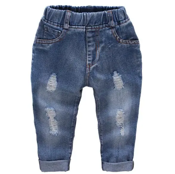 

Autumn Fashion Girls Hole Jeans Casual Children Clothing Denim Trousers Baby Boys Pants
