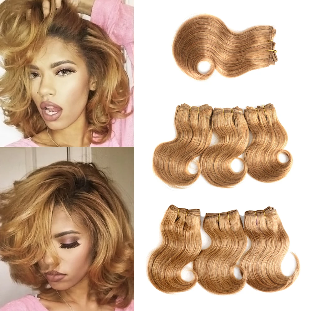 

8inch Short Human Bundles Set Body Wave Human Hair Bundles Brazilian Human Hair Extension 7PCS Short Human Hair Bundles Set