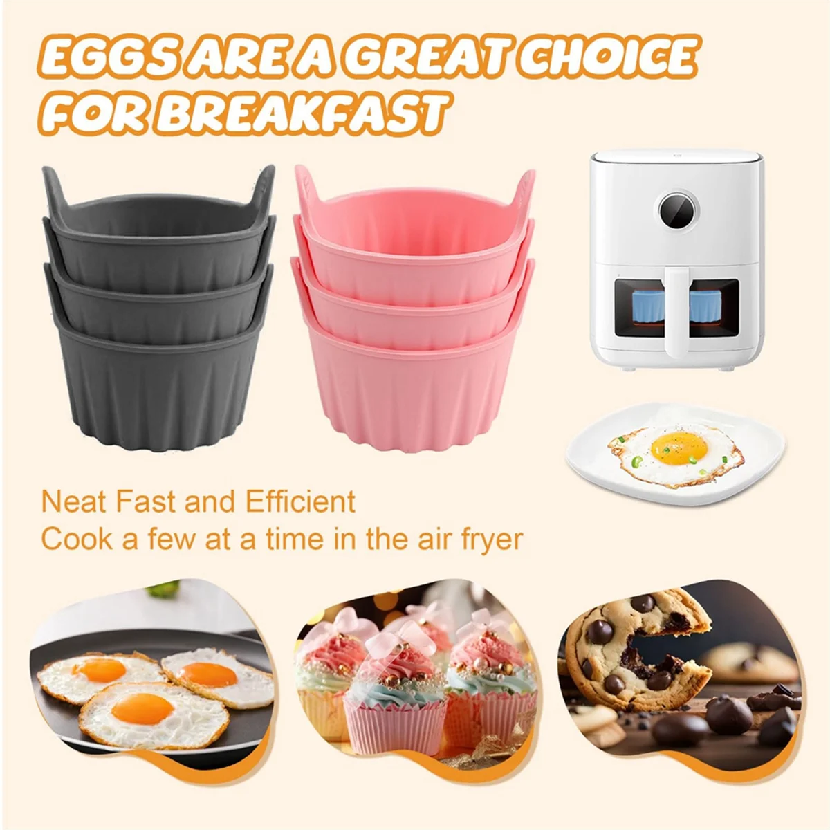 6 шт. силиконовые формочки для яиц