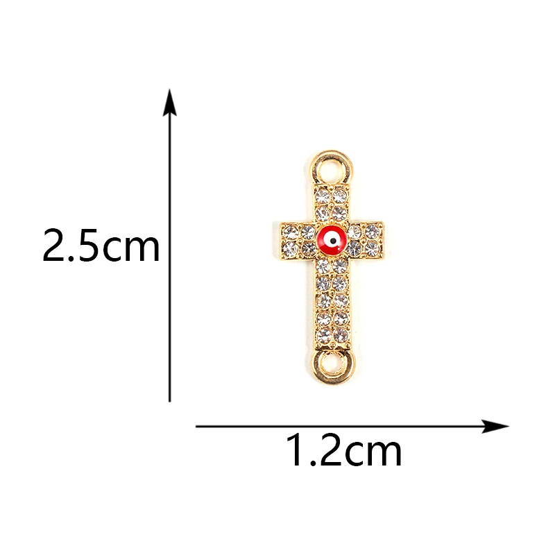 15Pcs 25*12MM Delicate Charm Alloy Cross Eyes Women's Pendant DIY Jewelry Necklace Bracelet Earrings Making Supplies Accessories