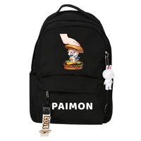 cute emergency food paimon backpack genshin impact cosplay school bag unisex bookbag for boys girls mochila