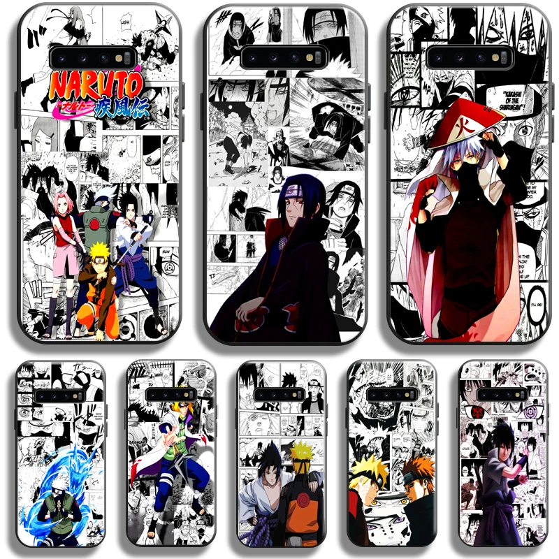 

Anime Naruto Akatsuki Comics Case For Samsung Galaxy S10 Plus Lite S10E Phone Case For Samsung S10 5G Coque Back TPU Black