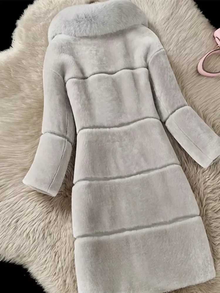 New in Winter Faux Fur Coat Women Thick Long Sleeve Jacket Fashion Women Fake Fur Collar Outerwear Women Warm Faux Fur Coat y2k